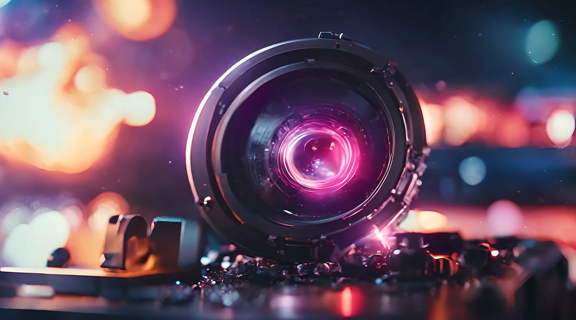 Abstract Cosmic Energy Cinematic Lens Visual Effect Stock Footage